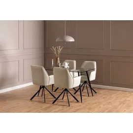 Actona 2er Set Actona Stuhl Glenda Stoff Beige