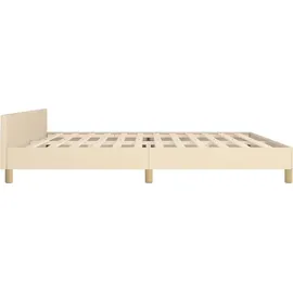 vidaXL Bettgestell mit Kopfteil 200 x 200 cm Creme