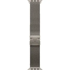 Apple Watch Ultra Milanaise Armband 49 mm Titan Natur L