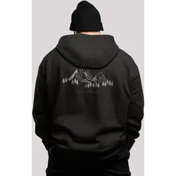 Kapuzenpullover F4NT4STIC "Berge Winter Schnee PLUSSIZE", Herren, Gr. 4XL, schwarz, Obermaterial: 65% Baumwolle, 35% Polyester, casual, slim fit, Langarm, Pullover, Premium Qualität