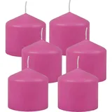 HS Candle Stumpenkerzen Ø8cm 6er Pack Rose Rot