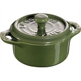 Staub Keramik 6 er Set Mini Cocotte rund basilikumgrün 10 cm Auflaufform Souflee