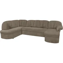 DOMO collection Wohnlandschaft DOMO COLLECTION "Pegnitz, zeitlos&modern, elegante Rückensteppung, Breite 292cm, U-Form", braun (schlamm), B:292cm H:82cm T:180cm, 95% Polyester, 5% Nylon, Sofas, Wohnlandschaft, wahlweise mit Bettfunktion