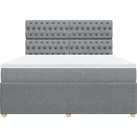 vidaXL Boxspringbett 180 x 200 cm Hellgrau