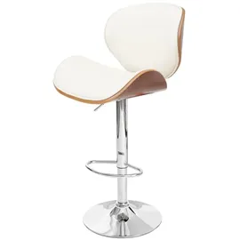MCW Barhocker Arklow 360° drehbar höhenverstellbar Walnuss-Optik Creme