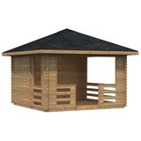 Palmako Pavillon Julie 10,5 m2 - 28 mm Hellbraun tauchimprägniert