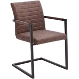 Livetastic Armlehnstuhl Braun, Schwarz C-Form 54x86x63 cm Esszimmer, Stühle, Esszimmerstühle, Armlehnenstühle