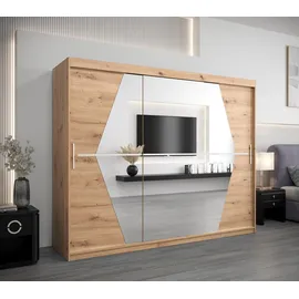 abiks möbel Schwebetürenschrank BOLIWIA 250 x 200 x 62 cm Eiche