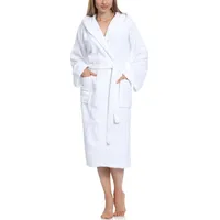Ladeheid Damen Frottee Bademantel aus 100% Baumwolle LA40-193 (Weiß-1 (Gramatur 400), M) - M