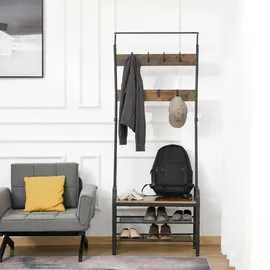 Homcom Garderobenständer 72 x 34 x 185 cm Schwarz