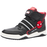 GEOX J Perth Boy Sneaker, Black/RED, 34 EU
