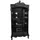 Casa Padrino Barock Bücherschrank Schwarz / Gold Hochglanz B 85 x H 190 cm Bücherregal Regal Schrank
