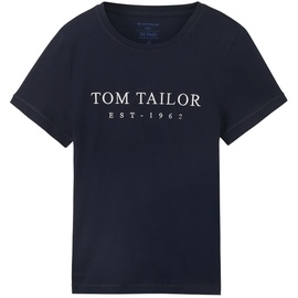 TOM TAILOR Damen T-Shirt Logo-Print, Regular Fit Blau 10668 XL