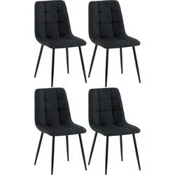 CLP 4er Set Esszimmerstuhl Tilde schwarz/Stoff
