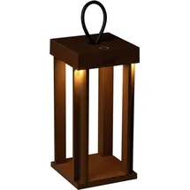 Konstsmide LED Laterne Aluminium 15 cm x 15 cm x 42 cm rostfarben 2 Lichtfarben 3 Lichtmodi