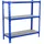 Simonrack Schwerlastregal, Lagerregal, 100x100x30 cm, Metallregal, Kellerregal, Biegestelle 150 kg, 3 Holzfachböden, Blau/Holz - Maderclick