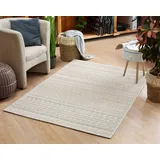 DomDeco Teppich In- & Outdoor-Teppich aus Kunststoff für Innen und Außen beige|weiß 80 cm x 150 cm