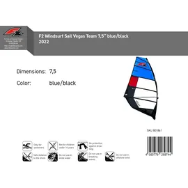 F2 Windsurf Segel Vegas Team 7,5 qm blau/schwarz