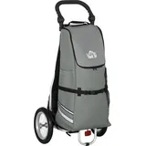 HOMCOM Lastenanhänger & Einkaufstrolley 2 in 1  Für Fahrradanhänger, mit Verbindungsschellen, 24,3kg, 55L, Alu+Oxford, Grau+Silber, 53x43x110cm  Aosom