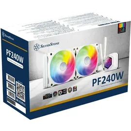 Silverstone SST-PF240W-ARGB-V2 - PermaFrost Premium-Wasserkühler, zweifach einstellbare 120-mm-PWM, ARGB, Intel/AMD, weiss