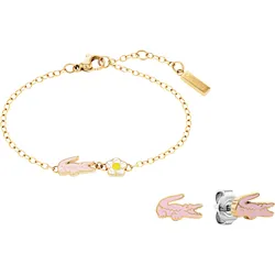 Schmuckset LACOSTE Schmuck-Sets gelbgoldfarben-edelstahlfarben-rosa Kinder