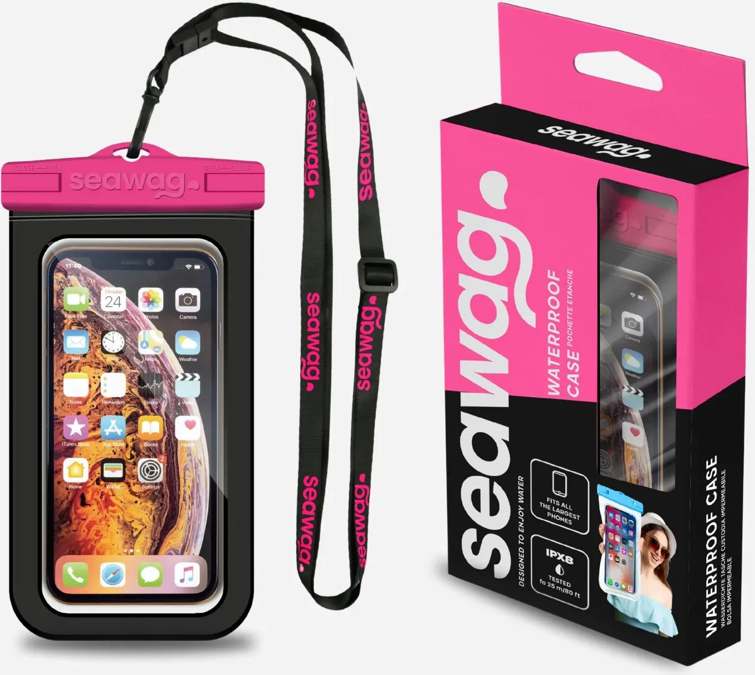 Wasserdichte Smartphone-Tasche Seawag schwarz|rosa No Size