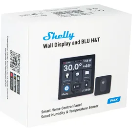 Shelly Wall Display Black + BLU H&T Black - WiFi touch screen