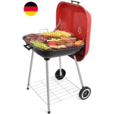 Tragbarer Holzkohlegrill, 22-Zoll BBQ Räucherofen Mit Tragbaren Rädern Und Boden