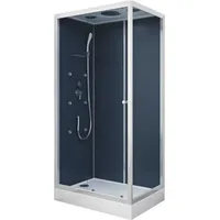 Komplettdusche Aurlane Blue River Rectangle 2,0 80 x 110 x 219 cm silbergrau