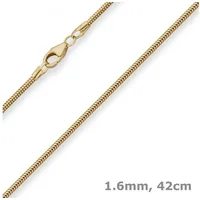Schmuck Krone Goldkette 1,6mm Schlangenkette aus 333 Gelbgold 42cm, Gold 333 goldfarben
