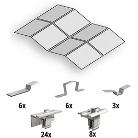 prior pv Ost-West Flachdach-Aufständerungs-Set Solarmodule