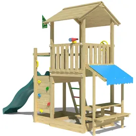 Jungle Gym Spielturm Keep mit Rutsche und Wasseranschluss Grün