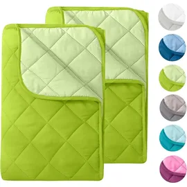 Wometo 2 Stück Microfaser Sommer Steppbett 155x220 – grün und hellgrün / OEKO-TEX / kochfest 95° / Leichtsteppbett für heiße Tage / ohne Bezug verwendbar