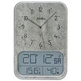Funkwanduhr AMS, bunt, Wanduhren, B/H/L: 23cm x 3cm x 37cm, Quarzuhr,Kunststoff,Wohnzimmer,Esszimmer,Küche,Arbeitszimmer,Büro,Flur