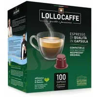 Lollocaffè Kaffeekapseln Espresso Dekaf, kompatibel mit Nespresso, 100 Kapseln