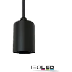 ISOLED E27 Fassung, schwarz, mit schwarzem Kabel, offenes Kabelende, Pendel 160cm ISO-115195