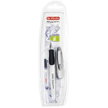 Herlitz my.pen Patronenfüller weiß/schwarz L (Linkshänderfeder), 1 St.