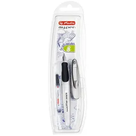 Herlitz my.pen Patronenfüller weiß/schwarz L (Linkshänderfeder), 1 St.
