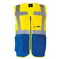 Korntex Multifunktions-Warnweste - Gelb/Blau, L, Hochsichtbarkeitsweste, Erwachsene, Unisex, Warnweste