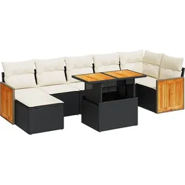 vidaXL Garten-Lounge-Set 8-tlg. schwarz