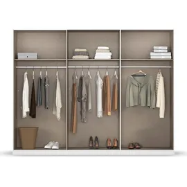 Rauch Schwebetürenschrank QUADRA 226 x 210 x 62 cm Alpinweiß/Braun