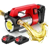 GEARLASSO 21V 260W Dieselpumpe Akku Kabellose Elektrische Dieselpumpe 45L/Min mit 2x2000mAh Akku, Tragbare Kraftstofftransferpumpe für Traktor, Wohnwagen, LKW, Boot für Diesel Kerosin