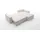 Fun Möbel Ecksofa Schlafsofa Sofa CONOR PREMIUM Stoff Poso Hellgrau Ottomane Rechts - Grau