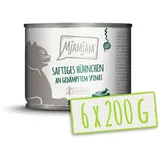 MjAMjAM 200 Gramm Katzennassfutter 6 x 200 Gramm saftiges Hühnchen mit Spinat