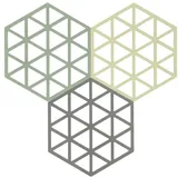f&h group Untersetzer-Set Triangles 3 Stck. Rosemary/Matcha/Olive Taupe