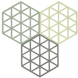 f&h group Untersetzer-Set Triangles 3 Stck. Rosemary/Matcha/Olive Taupe