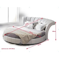 JVmoebel Bettgestell Rundes Bett Design Betten Polsterbett Rundbett Polster Round xxl weiß