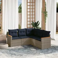 vidaXL Gartensofa-Set 5-tlg. grau
