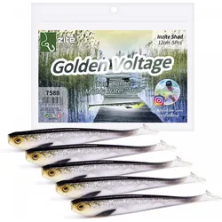 Gummifisch Zanderangeln 5 Stück Gummiköder Inzite Shad 12cm Golden Voltage EINHEITSGRÖSSE