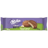 MILKA Schokolade, Milka ChocoWafer Hazelnut überzogen mit Alpenmilch Schokolade 150g